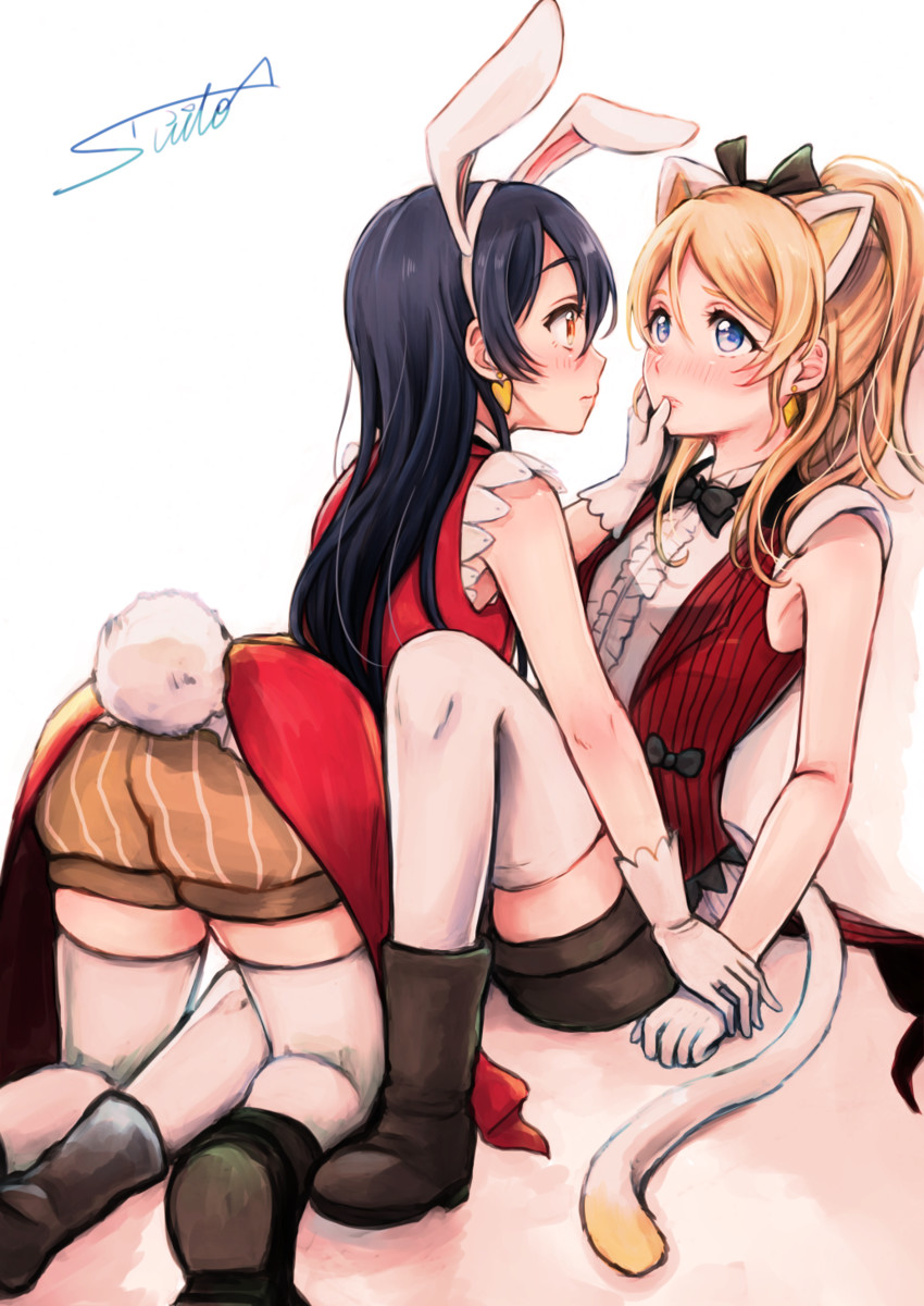sonoda umi and ayase eli (love live! and 1 more) drawn by suito