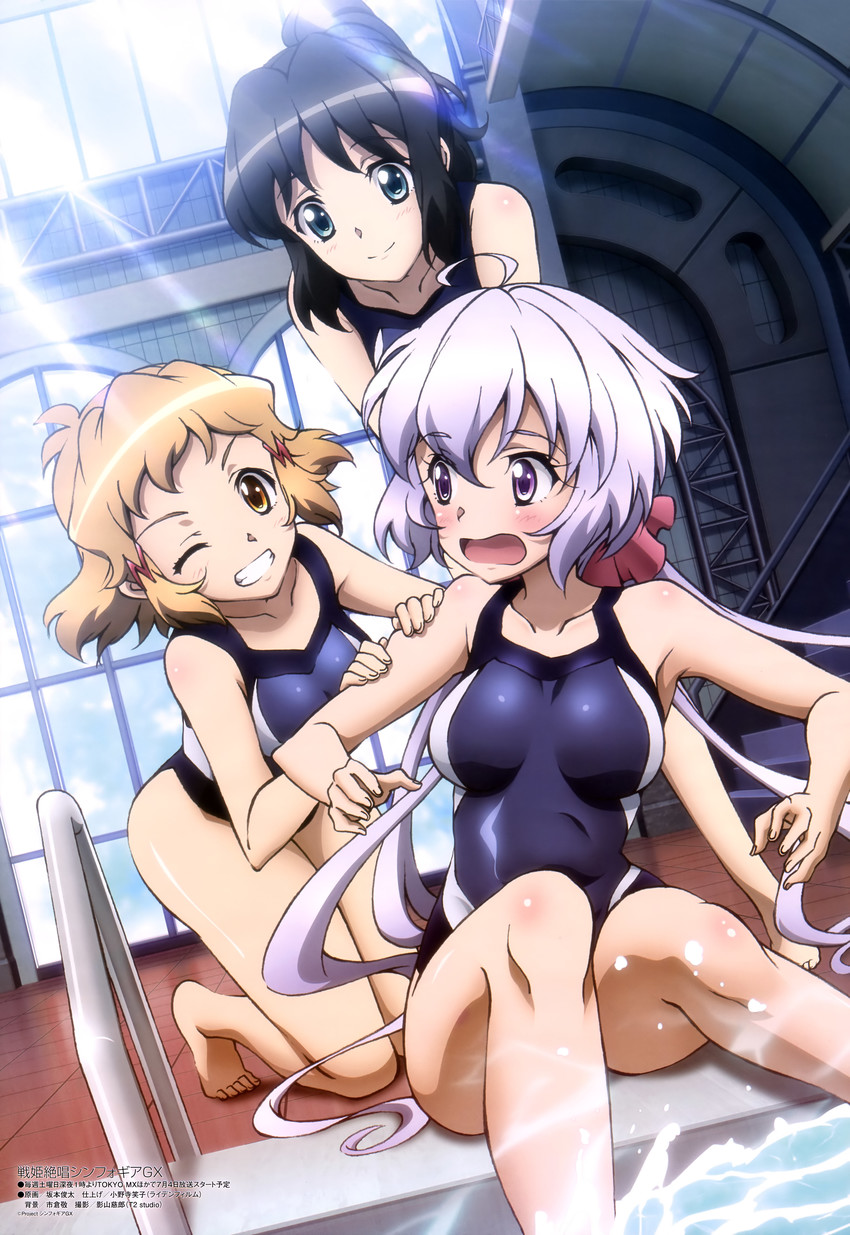 yukine chris, tachibana hibiki, and kohinata miku (senki zesshou symphogear) drawn by sakamoto_shunta