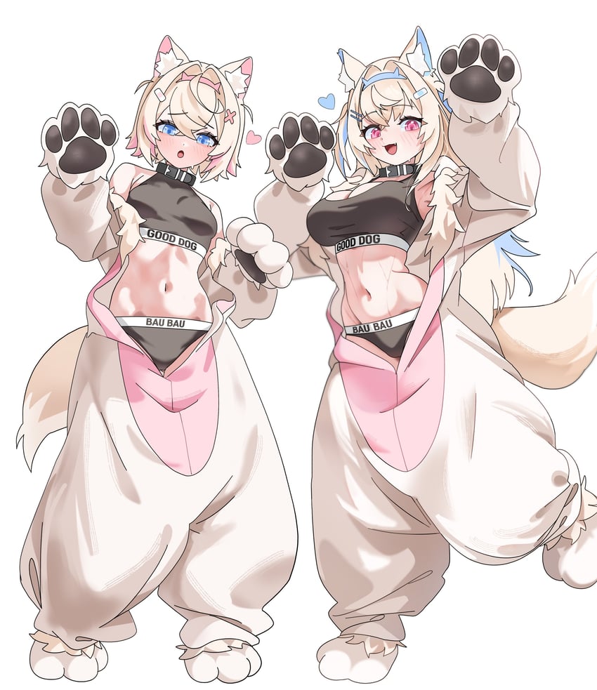 fuwawa abyssgard and mococo abyssgard (hololive and 1 more) drawn by gurumie