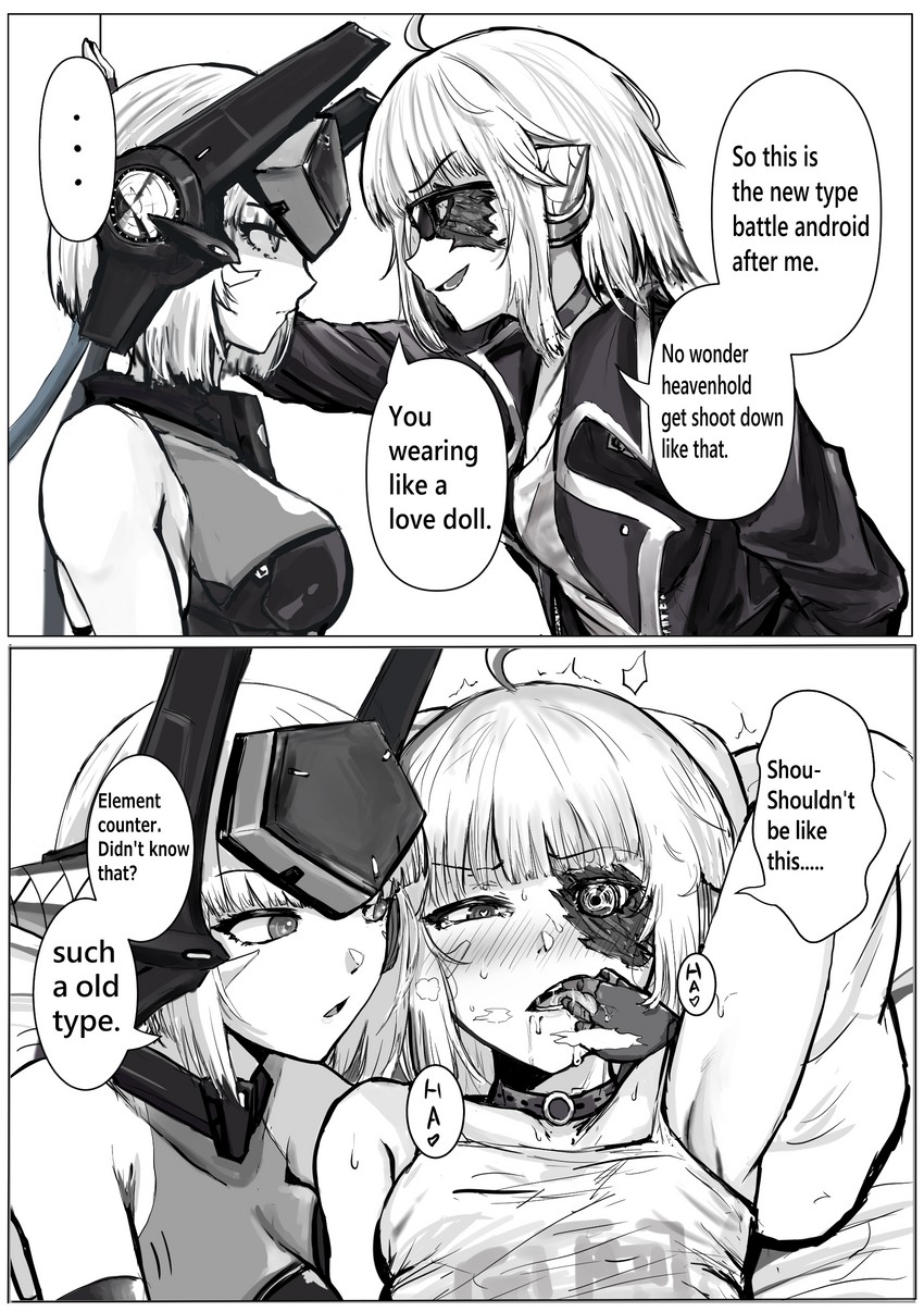 android mk.99 and autonomous android mk.2 (guardian tales) drawn by will2012tw