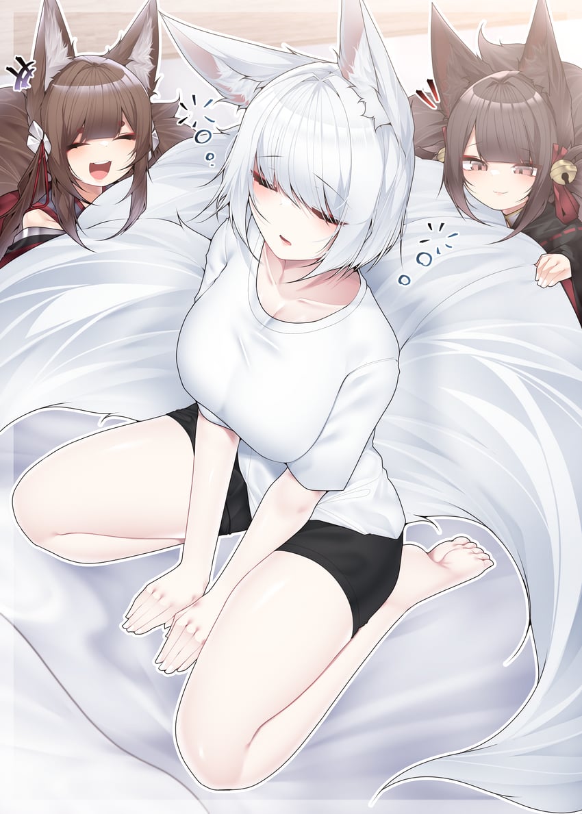 kaga, amagi-chan, and akagi-chan (azur lane) drawn by samip