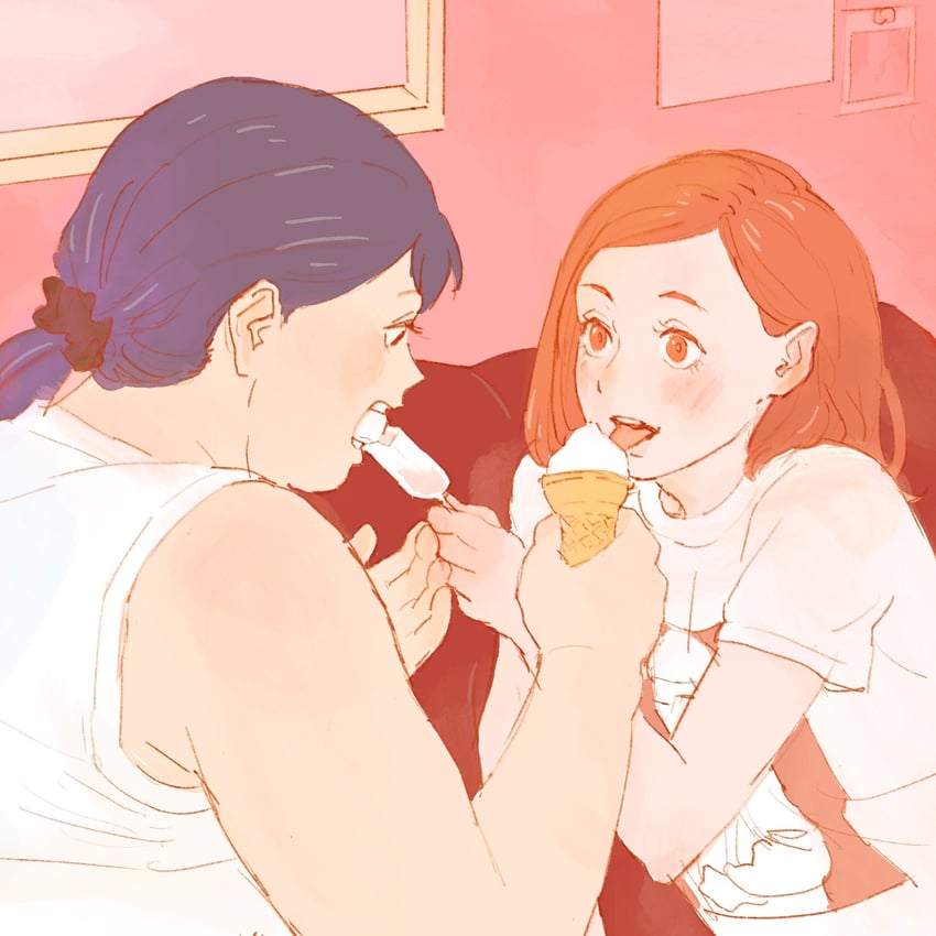 nomoto yuki and kasuga totoko (tsukuritai onna to tabetai onna) drawn by 55bata6rou