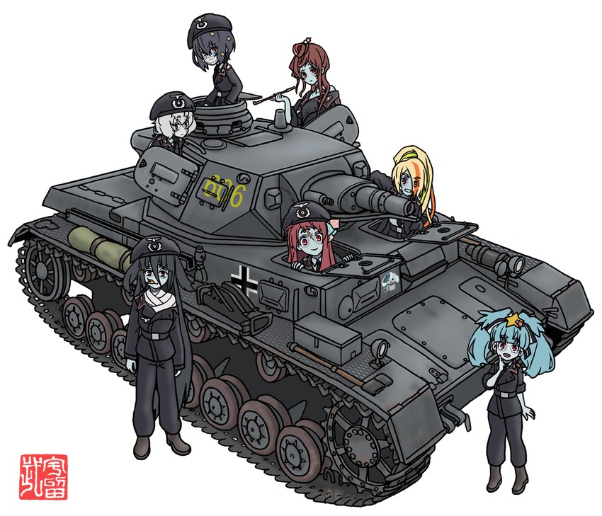 konno junko, minamoto sakura, mizuno ai, nikaidou saki, hoshikawa lily, and 2 more (zombie land saga) drawn by m.wolverine