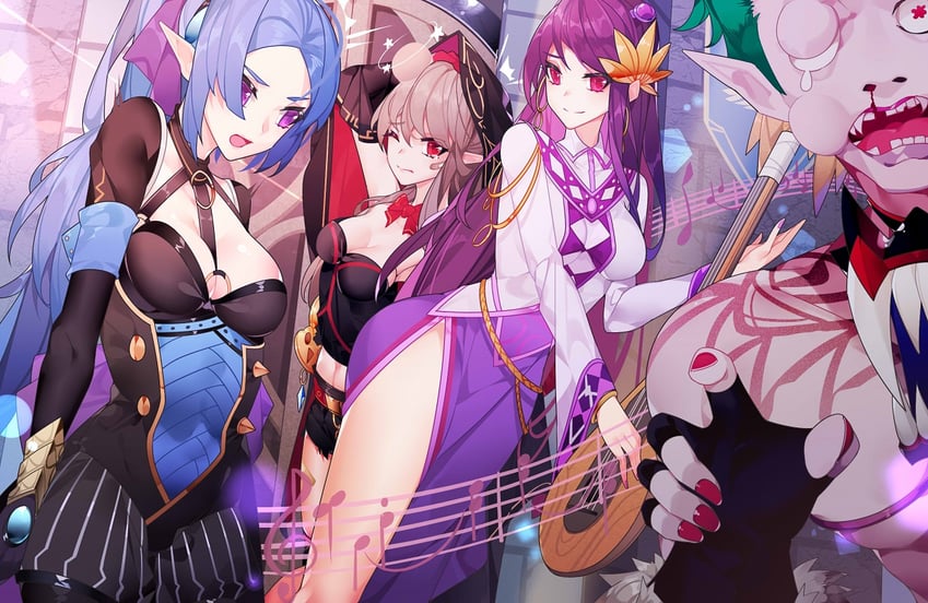 ikki the vikki, niu, and iris fortune singer (dungeon and fighter) drawn by nami_qi