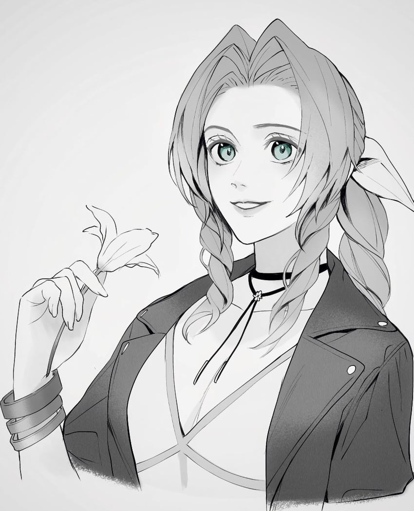 aerith gainsborough (final fantasy and 2 more) drawn by 0_ebj