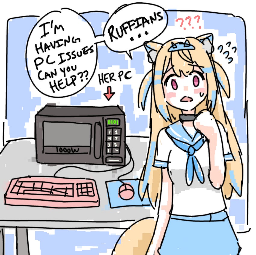 fuwawa abyssgard (hololive and 1 more) drawn by msp_bozo