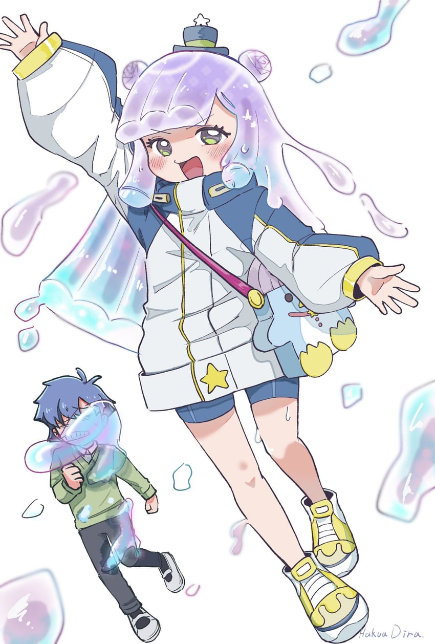 puniru and kawaii kotarou (puniru wa kawaii slime) drawn by hakua_dira