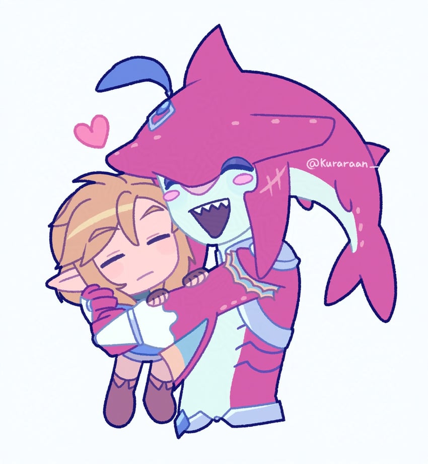 link and sidon (the legend of zelda and 1 more) drawn by kuraraan