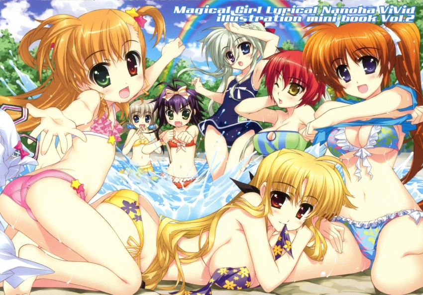 fate testarossa, takamachi nanoha, vivio, einhard stratos, nove, and 2 more (lyrical nanoha and 1 more) drawn by fujima_takuya