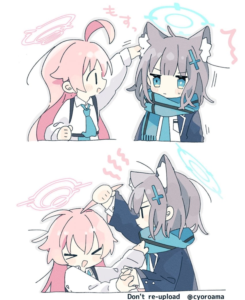 shiroko and hoshino (blue archive) drawn by naguru_(cyoroama)