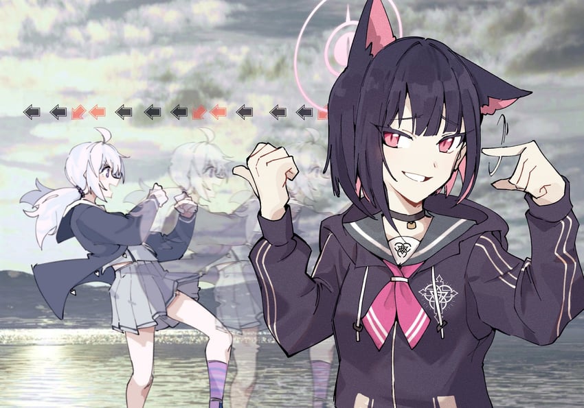 kazusa and reisa (blue archive and 2 more) drawn by eri_(erikiri)