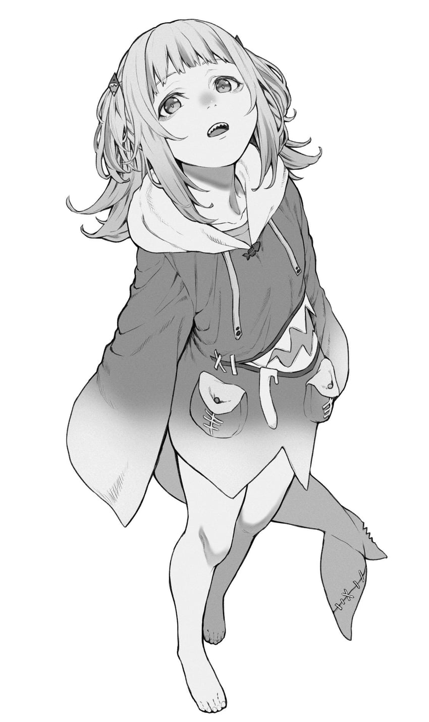 gawr gura (hololive and 1 more) drawn by inamimi_(sheep1733)