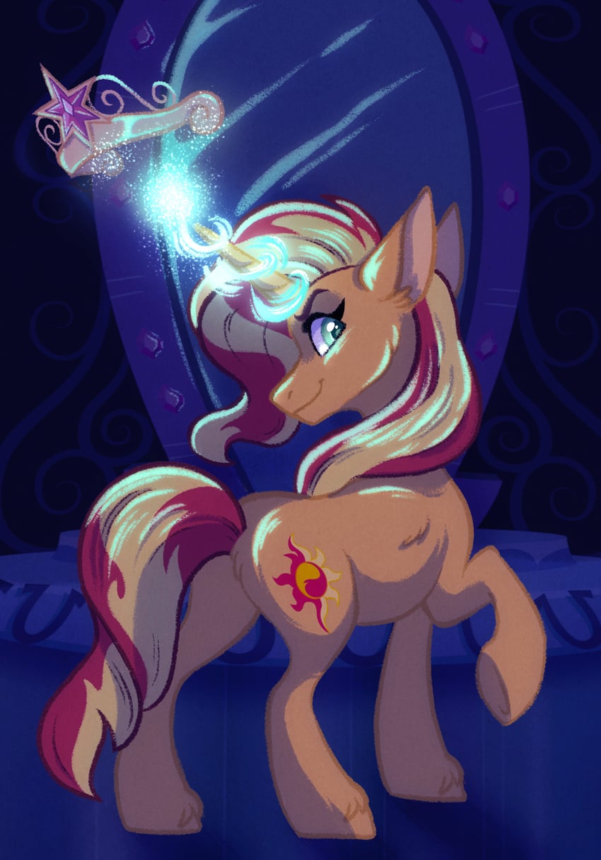 sunset shimmer (my little pony and 2 more) drawn by carouselunique