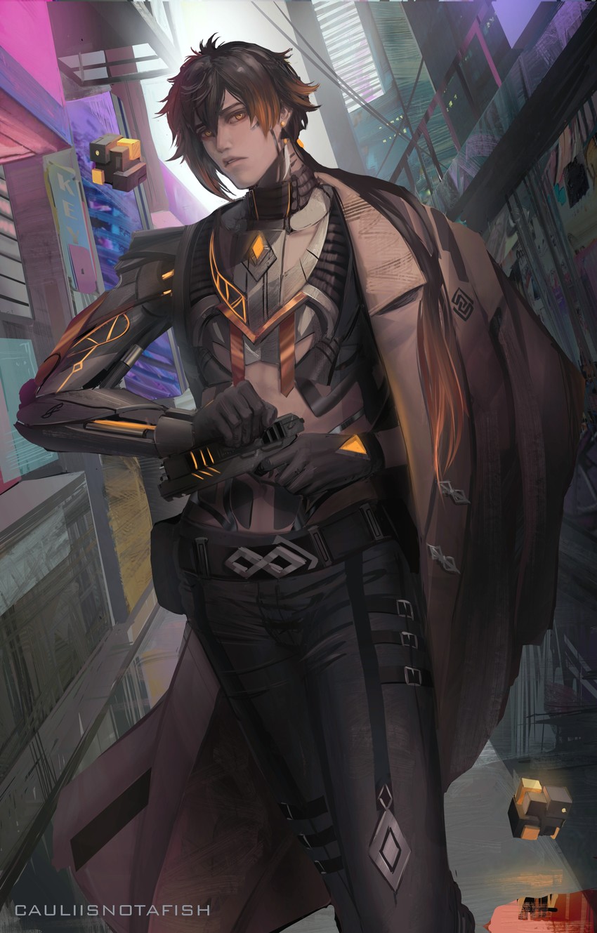 zhongli (genshin impact) drawn by mevos