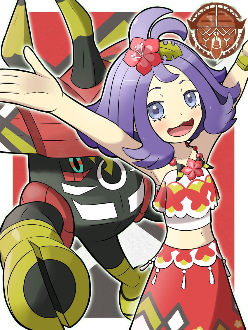 acerola and tapu bulu (pokemon and 1 more) drawn by nasubi_shirasu