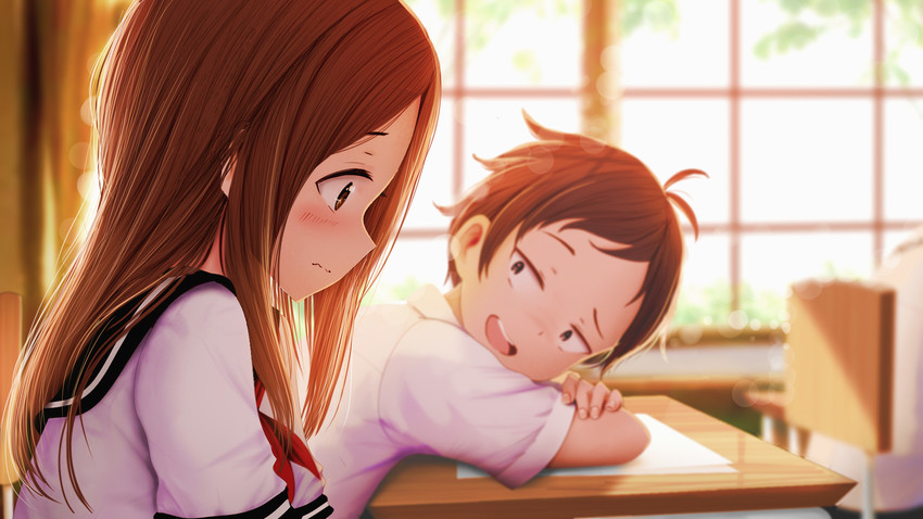 takagi-san and nishikata (karakai jouzu no takagi-san) drawn by kirimatsu