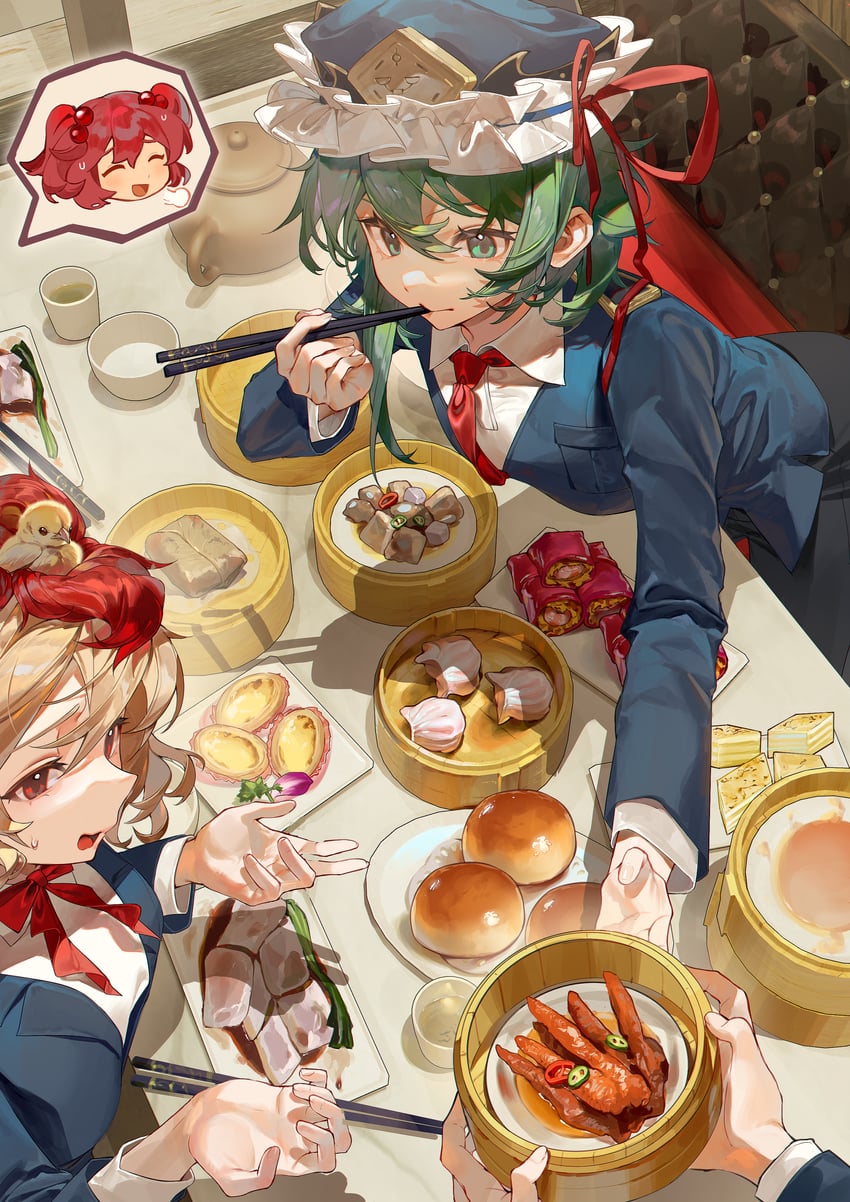 shiki eiki, onozuka komachi, and niwatari kutaka (touhou) drawn by ender_xiaohai