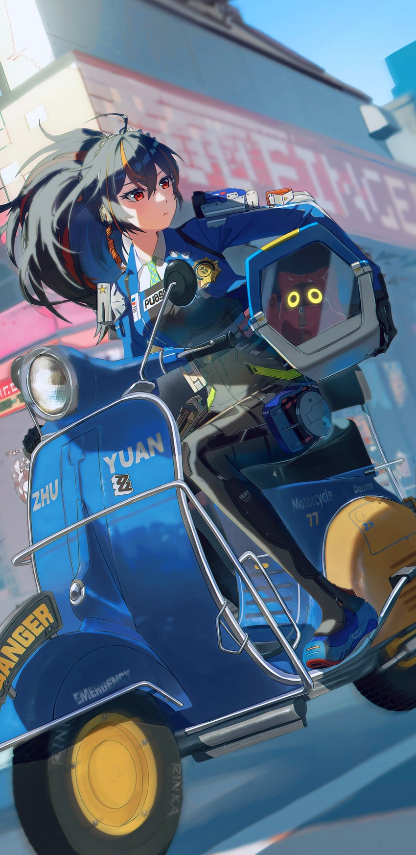 zhu yuan and devilboo (zenless zone zero) drawn by emo_qianzi