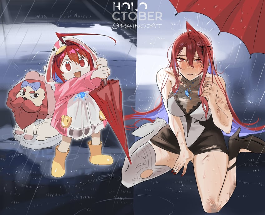 elizabeth rose bloodflame and bobby (hololive and 1 more) drawn by set7