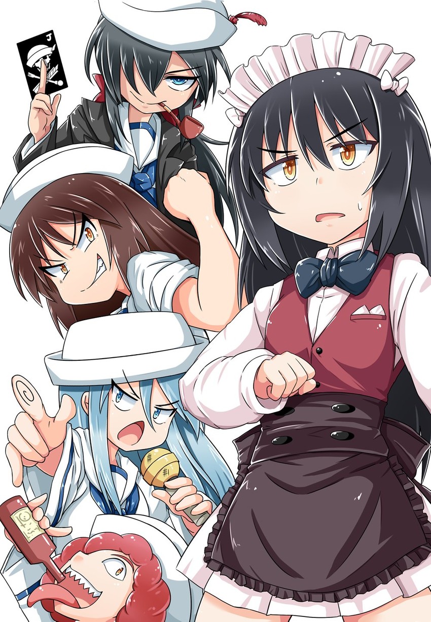 reizei mako, cutlass, ogin, flint, murakami, and 1 more (girls und panzer) drawn by kitayama_miuki