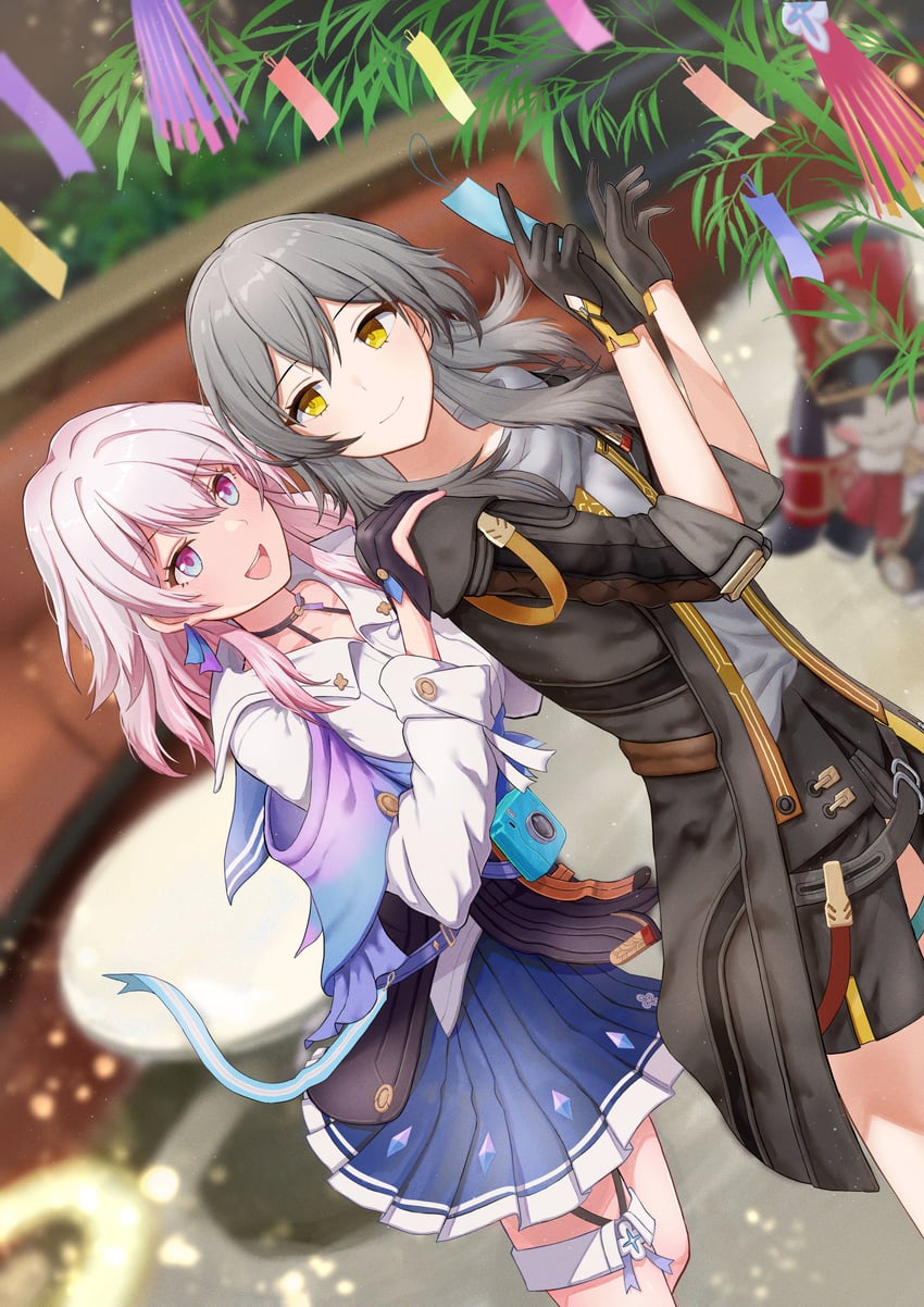 trailblazer, stelle, march 7th, and pom-pom (honkai and 1 more) drawn by isome