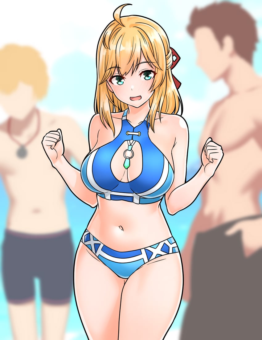 shulk, fiora, and reyn (xenoblade chronicles and 1 more) drawn by furaggu_(frag_0416)