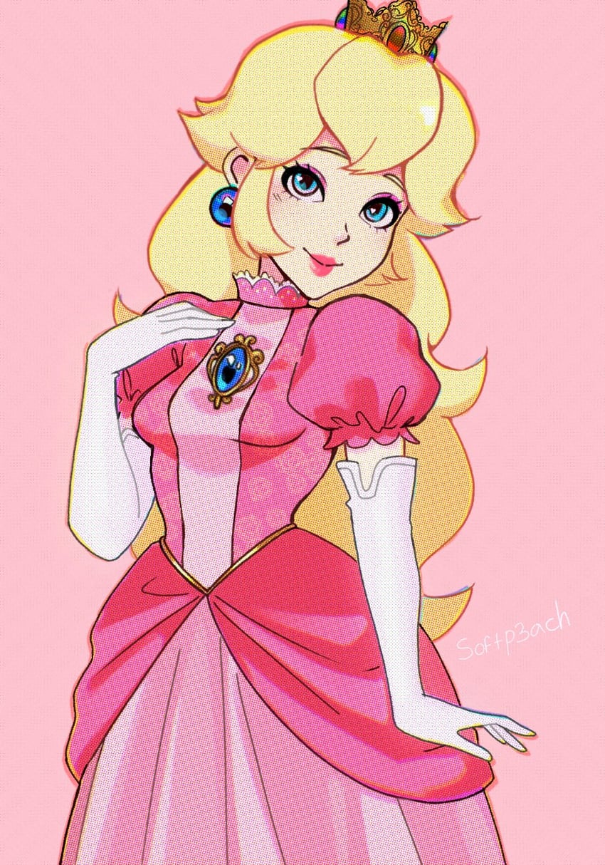 princess peach (mario and 1 more) drawn by softp3ach