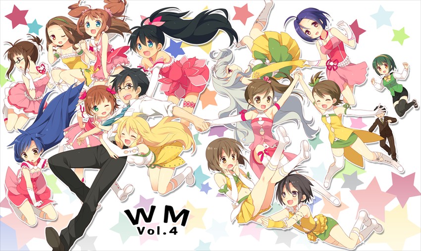 producer, hoshii miki, kisaragi chihaya, amami haruka, kikuchi makoto, and 11 more (idolmaster) drawn by suimya