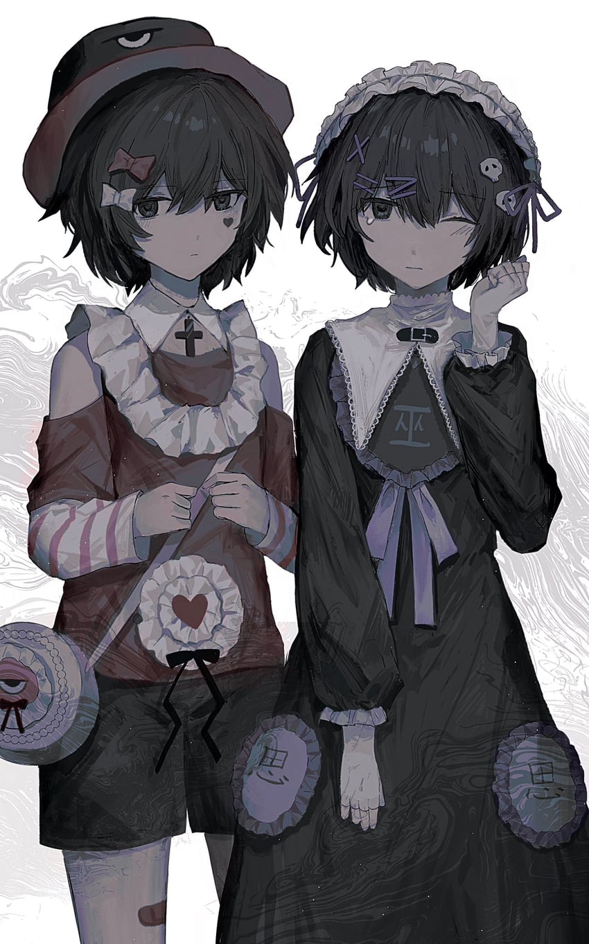 enraku tsubakura and shitodo kuroji (len'en) drawn by 21scorpii
