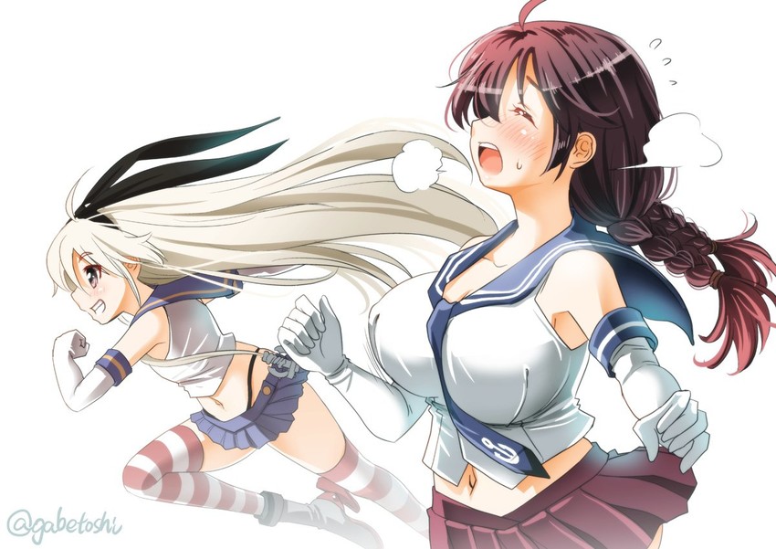 shimakaze and noshiro (kantai collection) drawn by sogabe_toshinori