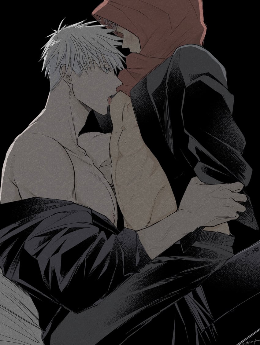 gojou satoru and itadori yuuji (jujutsu kaisen) drawn by hitaki74