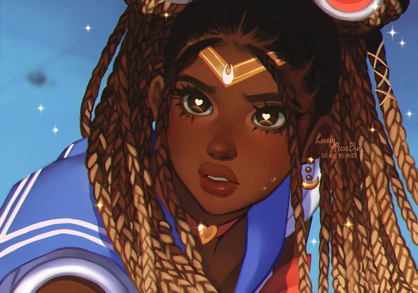 sailor moon (original and 2 more) drawn by lovelyrosebun