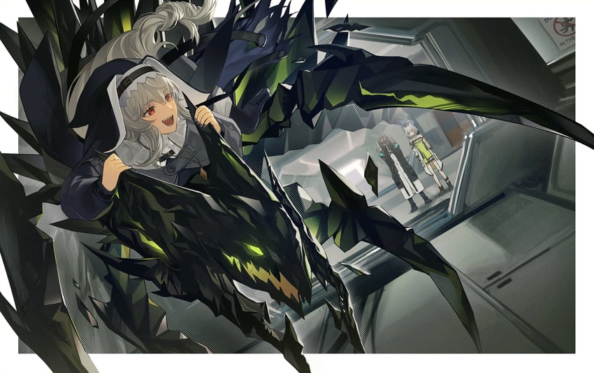 doctor, kal'tsit, specter, and mon3tr (arknights) drawn by oxy_(ho2)