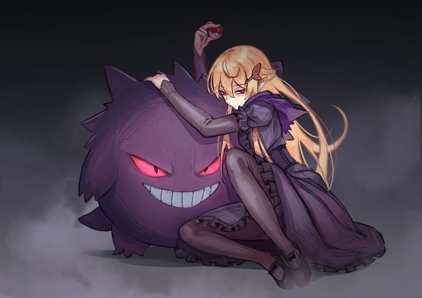 gengar and pomu rainpuff (pokemon and 2 more) drawn by maplesights
