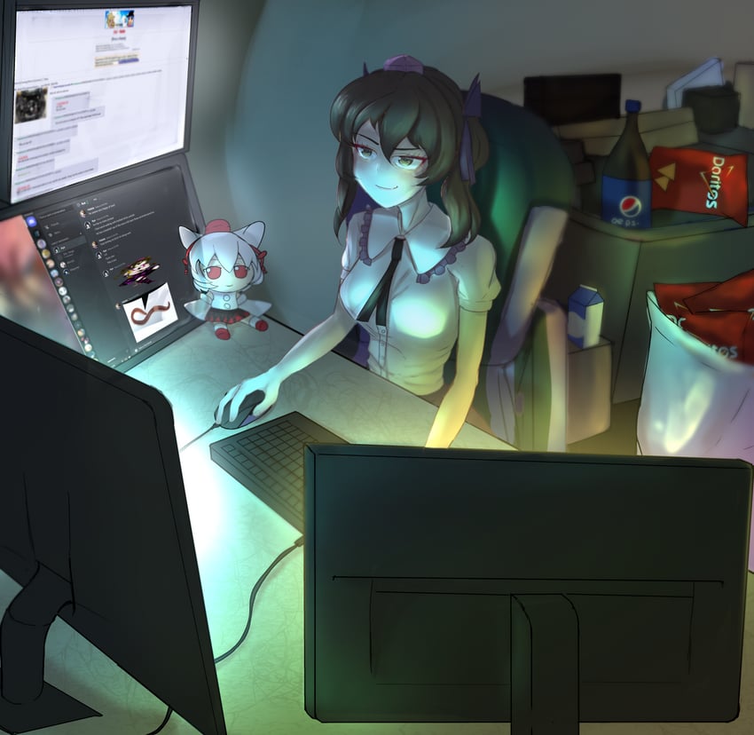 shameimaru aya, inubashiri momiji, moriya suwako, hinanawi tenshi, himekaidou hatate, and 1 more (touhou and 3 more) drawn by kalejdodatabase and zun_(artist)