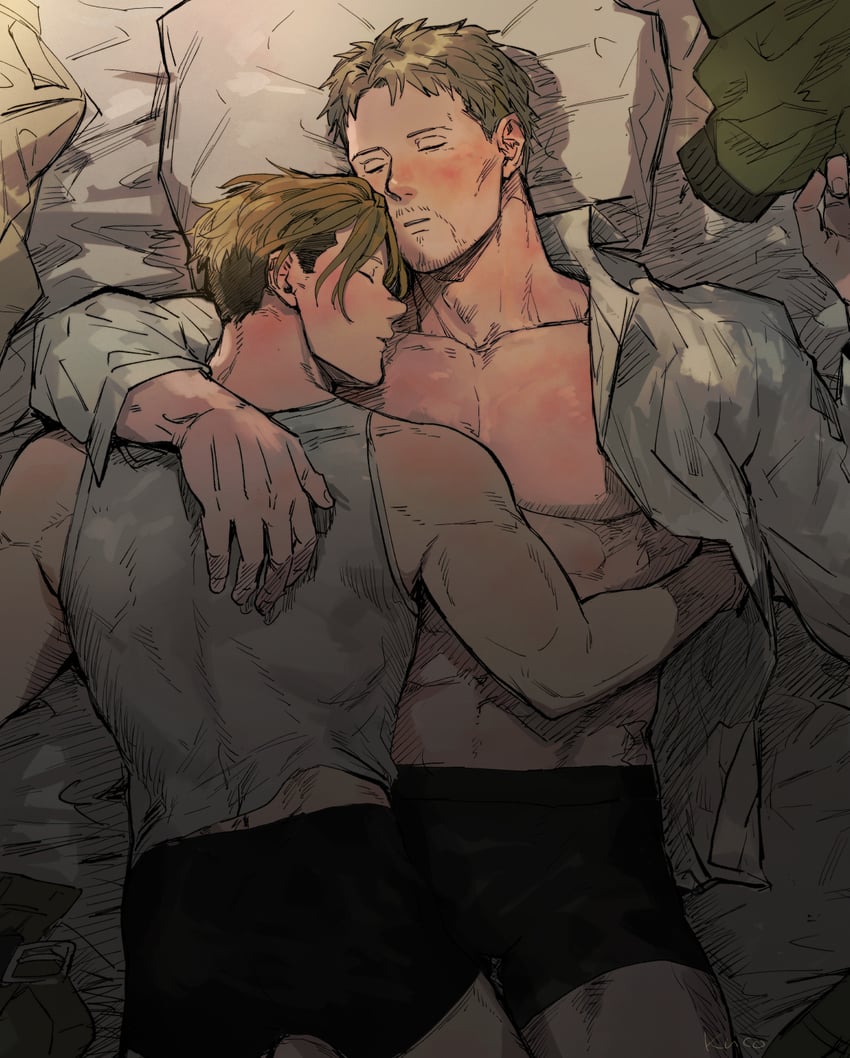 reiner braun and porco galliard (shingeki no kyojin) drawn by kuconoms