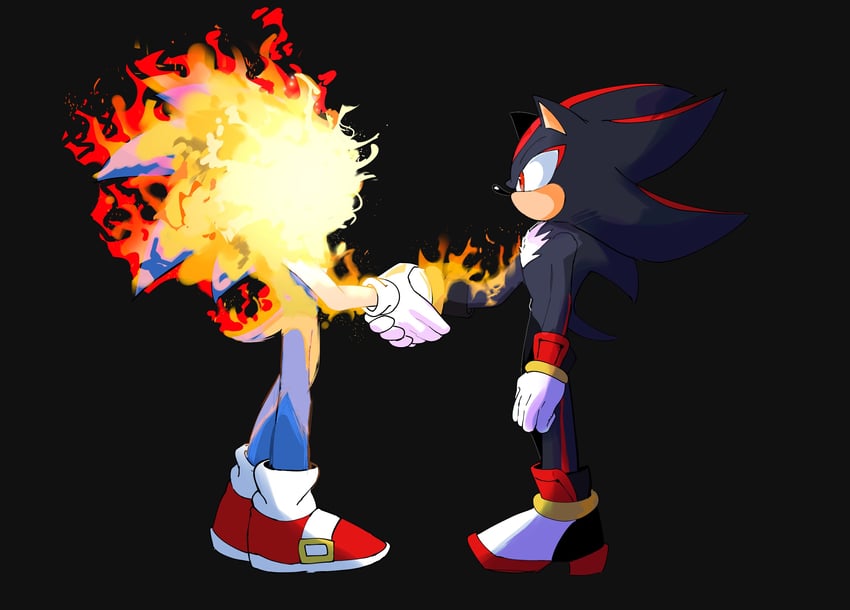 sonic the hedgehog and shadow the hedgehog (sonic) drawn by noxbw