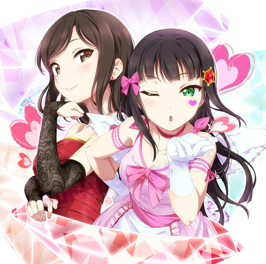 kurosawa dia and komiya arisa (love live! and 1 more) drawn by surfing_orange