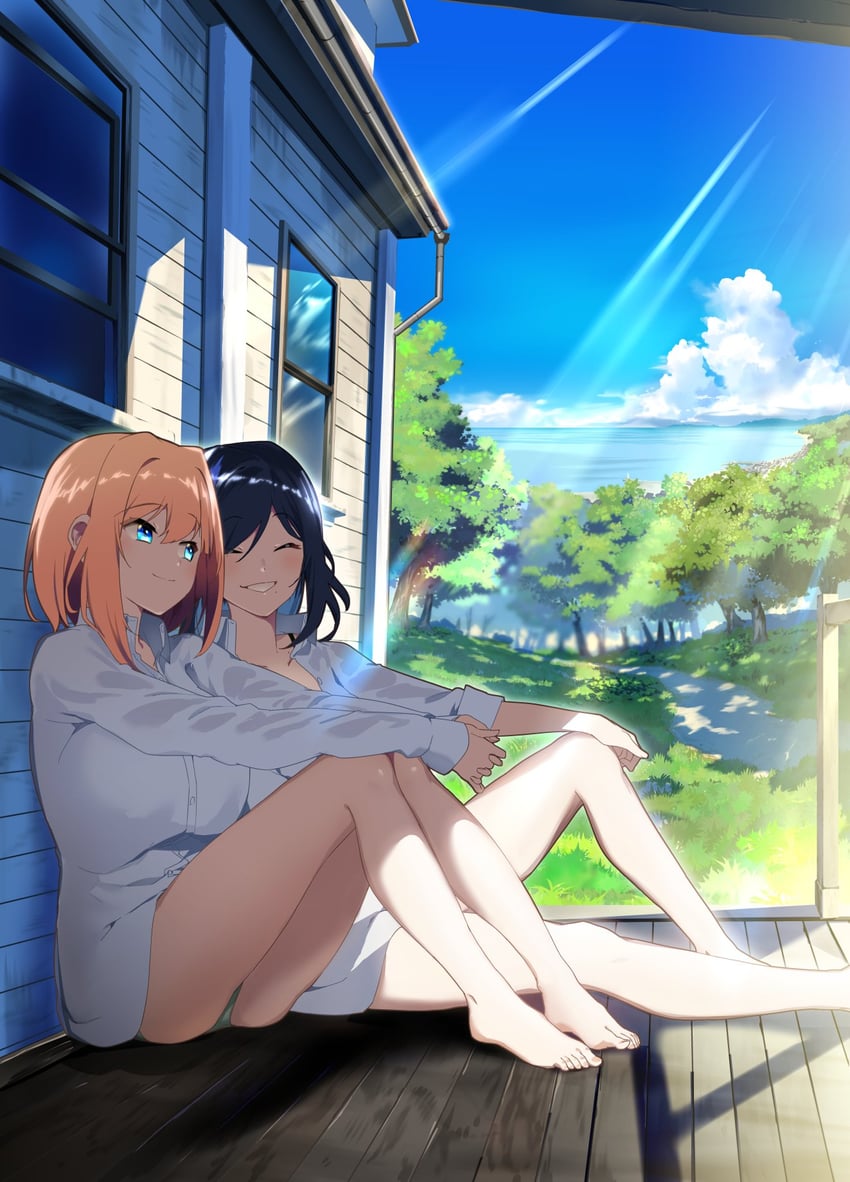 megumi hinoto and nishimiya haru (kimi to shiranai natsu ni naru) drawn by keyyan
