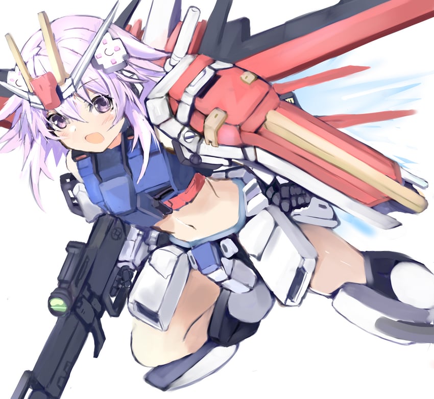 neptune, strike gundam, and aile strike gundam (gundam and 2 more) drawn by bimmy