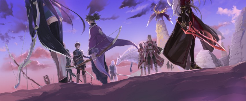 raven, schwann oltorain, duke pantarei, alexei dinoia, yeager, and 4 more (tales of and 1 more) drawn by ayumiso