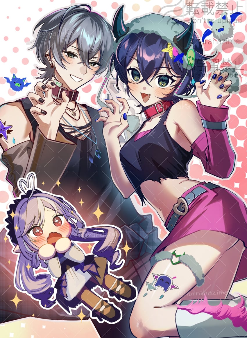 belle, wise, and vivian banshee (zenless zone zero) drawn by narahazime