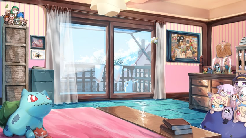 miki sayaka, sakura kyoko, shirakami fubuki, ninomae ina'nis, nekomata okayu, and 10 more (original and 5 more) drawn by sunnysideup