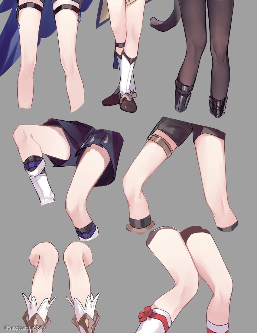 scaramouche, hu tao, furina, nahida, wanderer, and 3 more (genshin impact) drawn by kukatsuma