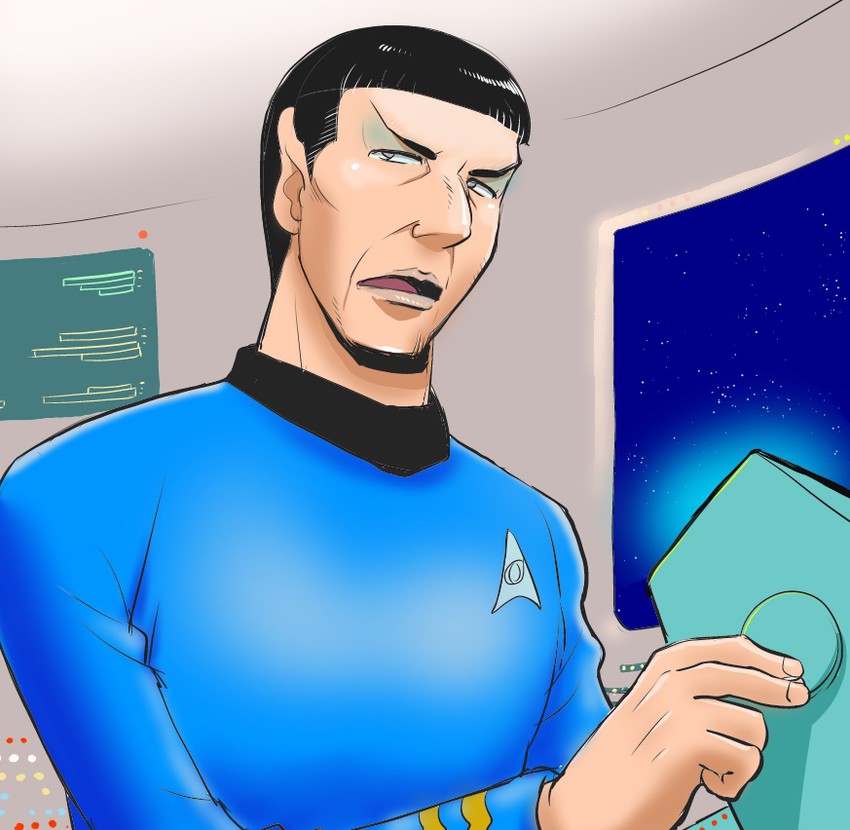 spock and leonard nimoy (star trek and 1 more) drawn by miyone_shii