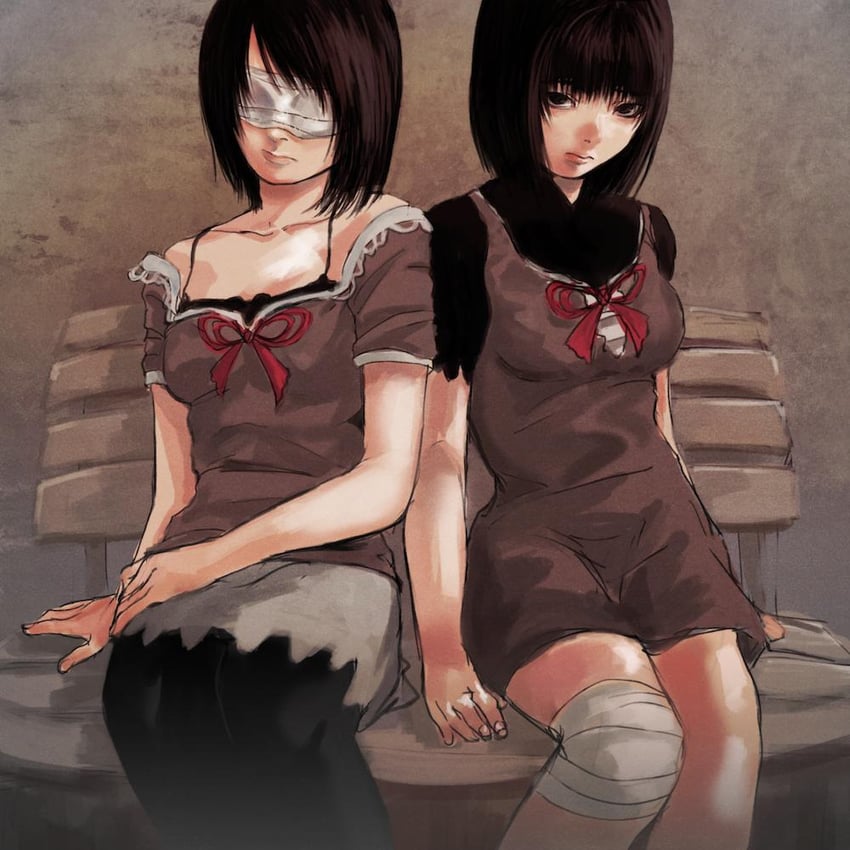 amakura mio and amakura mayu (fatal frame and 1 more) drawn by gauss_<bokashi