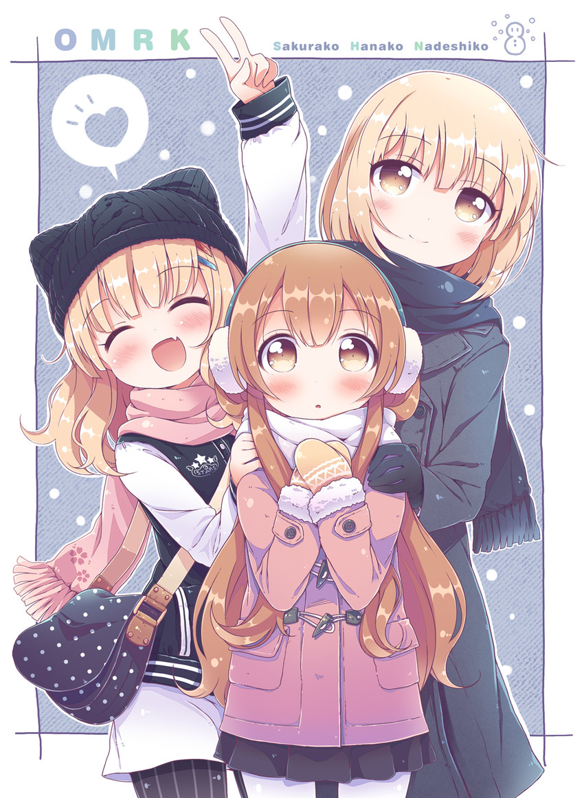 oomuro sakurako, oomuro hanako, and oomuro nadeshiko (yuruyuri and 1 more) drawn by takahero