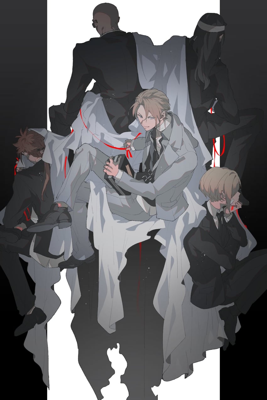 reno, tseng, rufus shinra, rude, and elena (final fantasy and 2 more) drawn by pokashi
