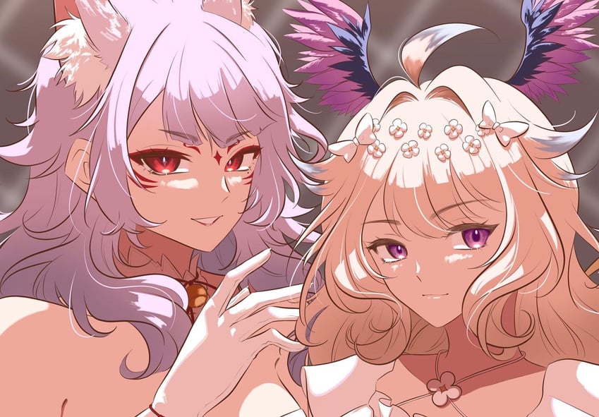 enna alouette and nina kosaka (nijisanji and 1 more) drawn by katcmanga
