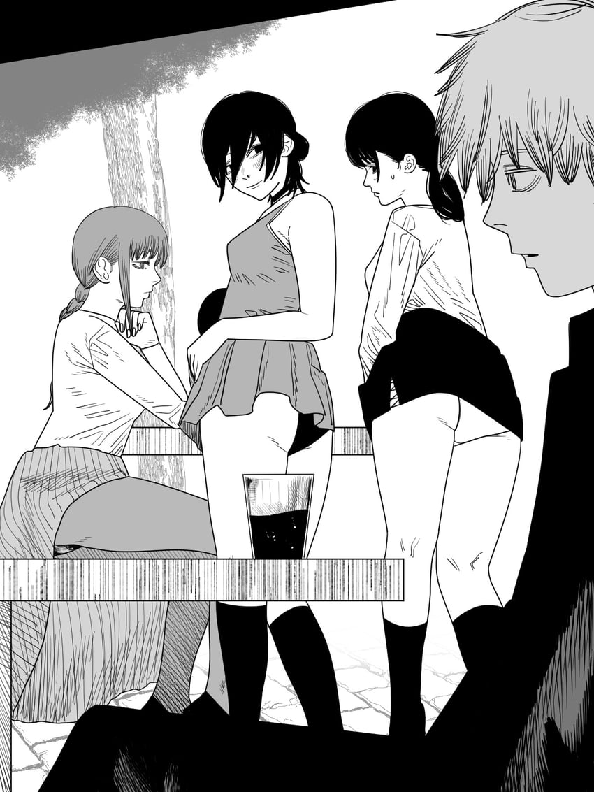 makima, denji, reze, and mitaka asa (chainsaw man) drawn by nanami_toga